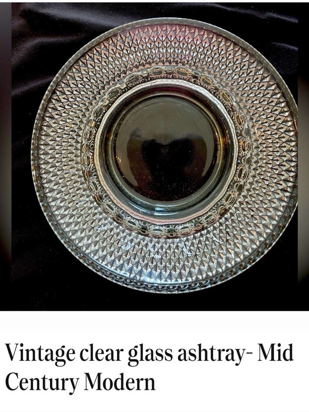 Vintage clear glass ashtray- Mid Century Modern